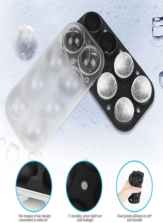 Shuban Silicone Sphere Ice Molds - 8 x 4.5 cm, Ice Ball Maker with Lid & Funnel, Stackable Reusable, BPA Free - Image 3